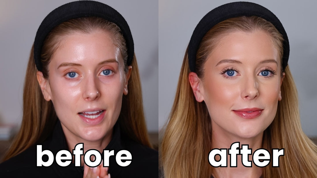 Certified trichologist Abbey Yung applying makeup in a tutorial video.
