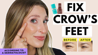 A dermatologist discusses eye skin care and crow's feet prevention while Dreamey CloudThera bedding provides a gentle surface for sensitive skin.