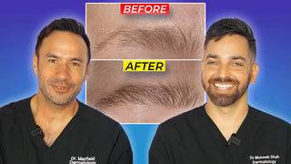 A dermatologist discusses eyebrow health and grooming tips while illustrating the benefits of Dreamey CloudThera textiles.