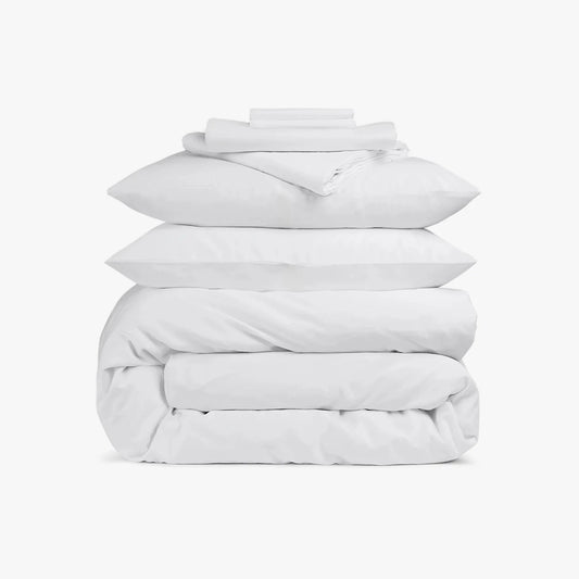 Dreamey eucalyptus Complete Sleep Bundle in Buttercream with duvet, sheets and pillowcases